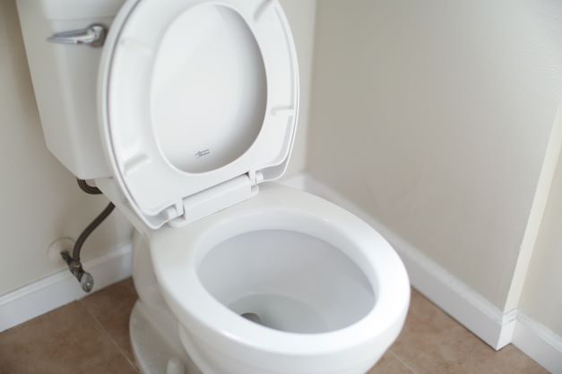 An open toilet seat